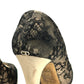 Christian Dior Lace open toe heel shoes pumps Leather Beige/Black 7 Used