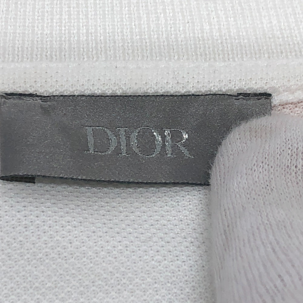 Dior 143J833A0448 ロゴ刺繍 KENNY SCHARF ケニーシャーフコラボ アパレル オーバーサイズ トップス ポロシャツ コットン メンズ ホワイト