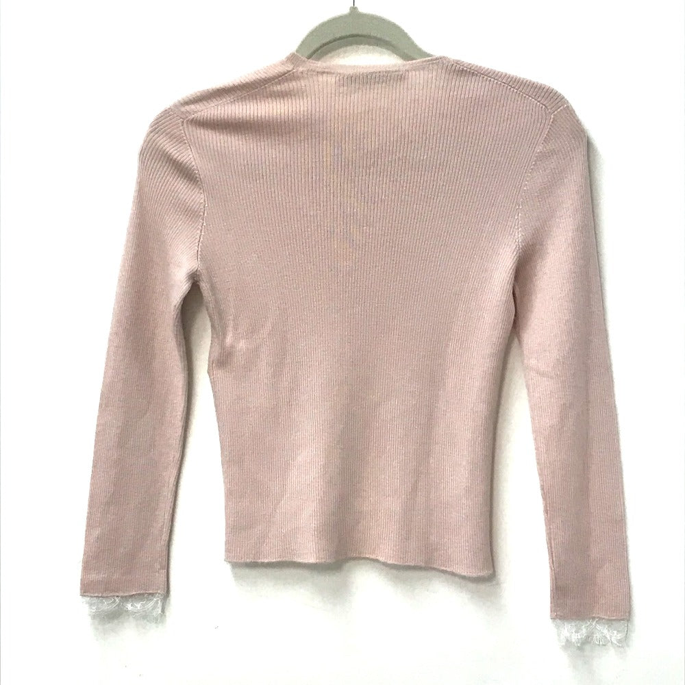 Dior lace knit cardigan, long-sleeved, cashmere, women's, pink