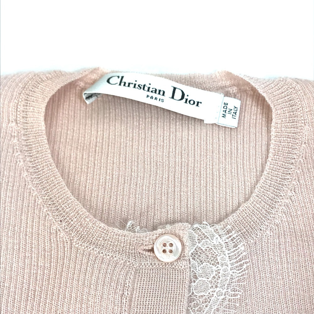 Dior lace knit cardigan, long-sleeved, cashmere, women's, pink