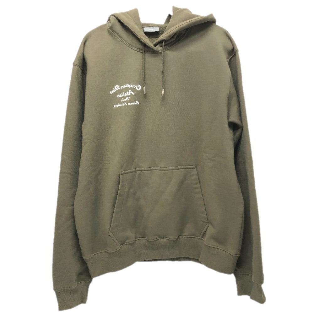 Dior Atelier Paris Embroidered Hoodie, 293J698, Long Sleeve, Pullover Sweatshirt, Hoodie, Men's, Khaki, Cotton