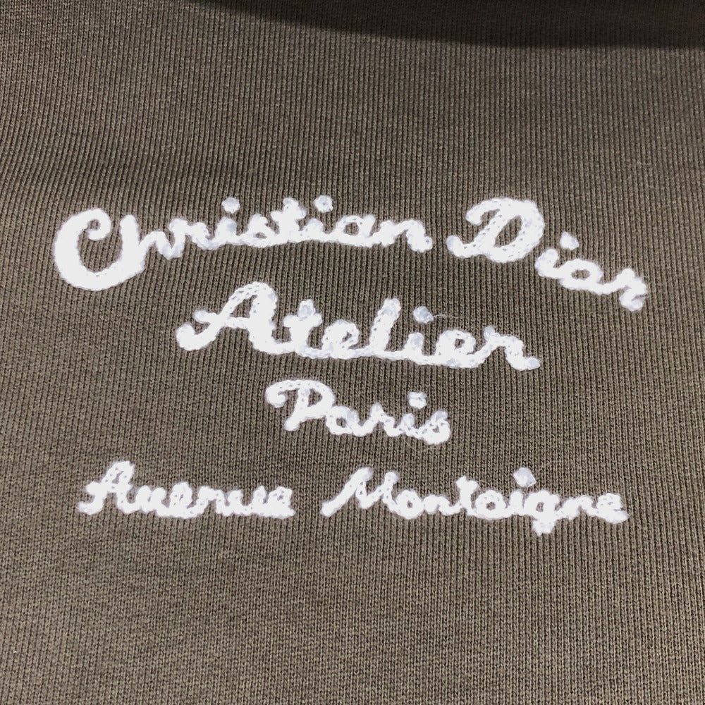 Dior Atelier Paris Embroidered Hoodie, 293J698, Long Sleeve, Pullover Sweatshirt, Hoodie, Men's, Khaki, Cotton