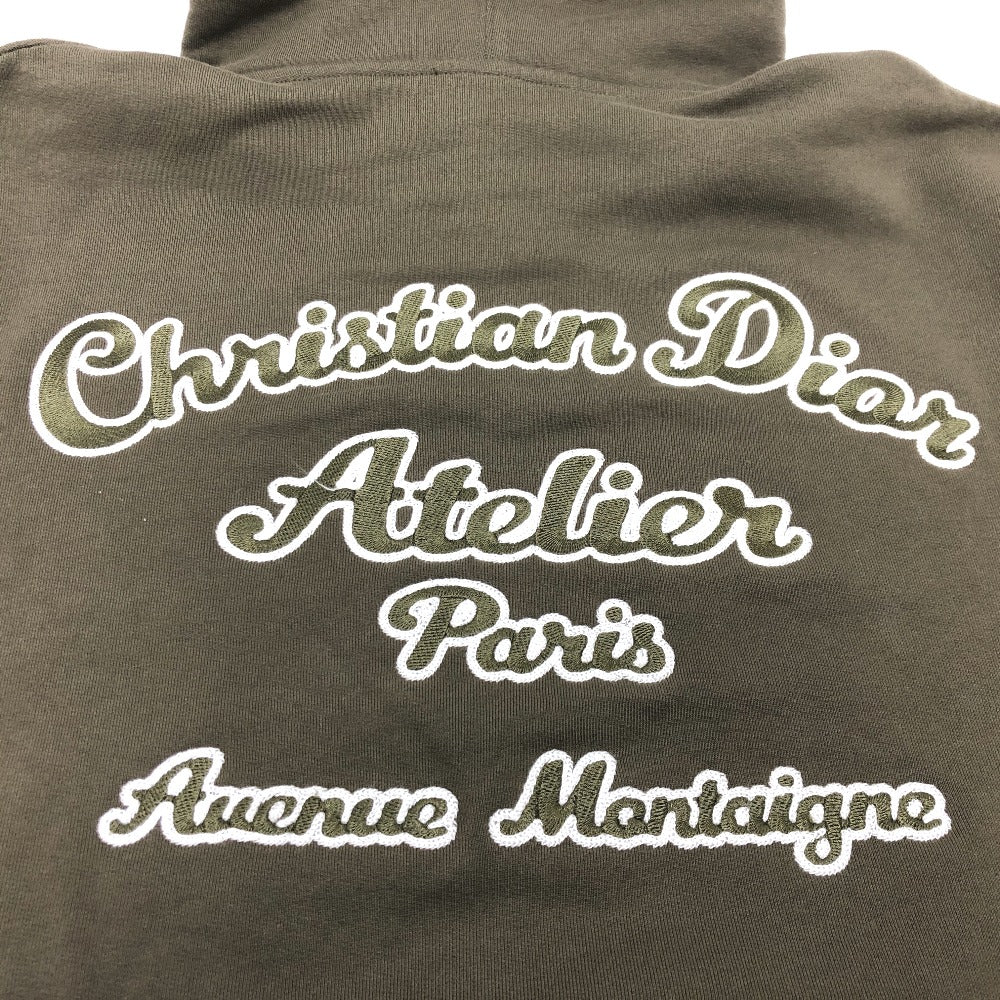 Dior Atelier Paris Embroidered Hoodie, 293J698, Long Sleeve, Pullover Sweatshirt, Hoodie, Men's, Khaki, Cotton