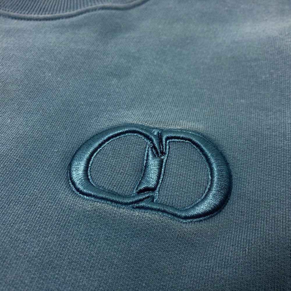 Dior 943.J612A0531 CD Icon Crew Neck Sweatshirt, Long Sleeve, Cotton, Men's, Blue