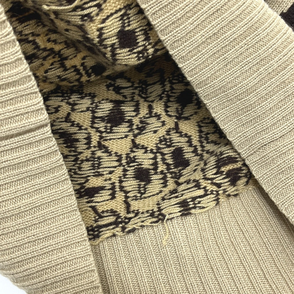 Christian Dior 154S02AM006 Leopard Print Ribbon Cashmere Sweater for Women, Brown