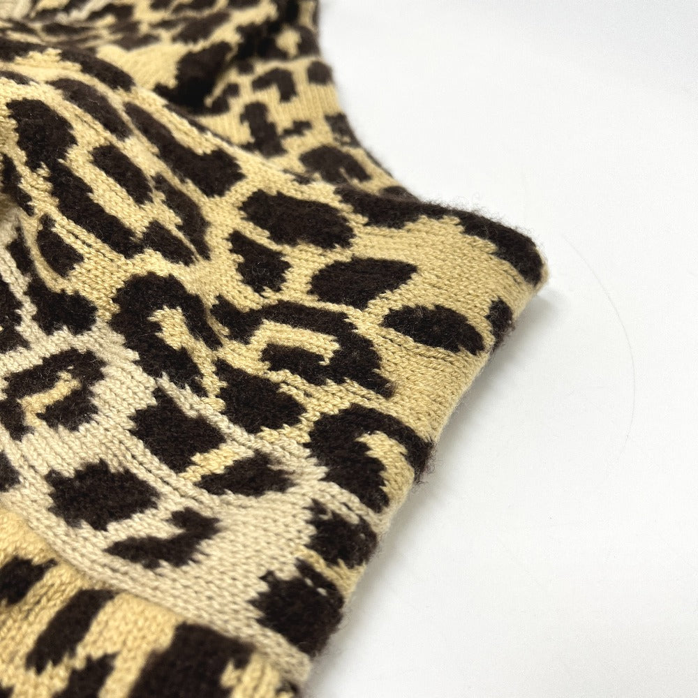 Christian Dior 154S02AM006 Leopard Print Ribbon Cashmere Sweater for Women, Brown