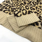 Christian Dior 154S02AM006 Leopard Print Ribbon Cashmere Sweater for Women, Brown