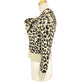 Christian Dior 154S02AM006 Leopard Print Ribbon Cashmere Sweater for Women, Brown