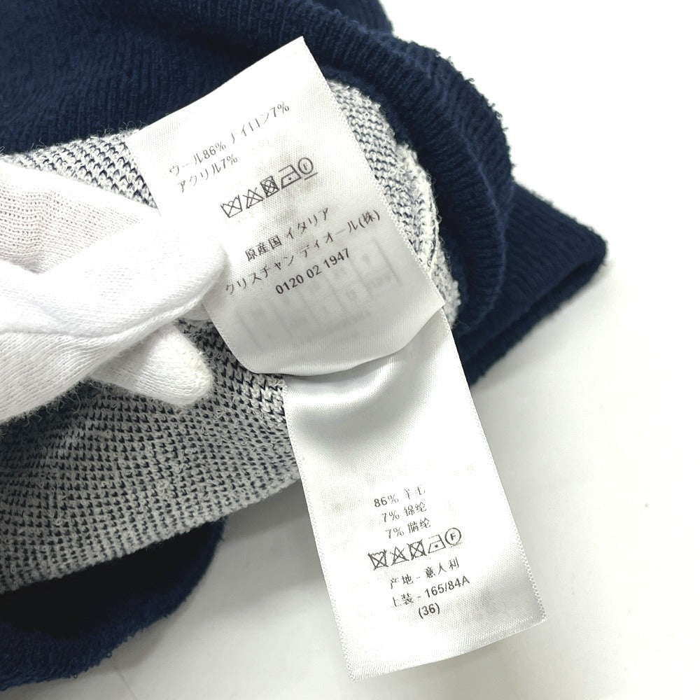 Dior 214V50AM351 DIOR 8 Bomber Apparel, blouson, zip-up, outerwear, collarless jacket Jacket wool Navy/White Used