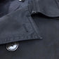 DIOR HOMME Men's Black Double-Breasted Cotton Trench Coat with Belt
