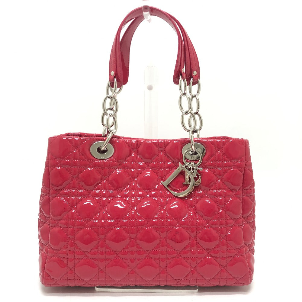 Dior M0955PVR Cannage Soft Enamel Lady Dior Bag Chain Shoulder Bag Tote Handbag Patent Leather Women's Pink
