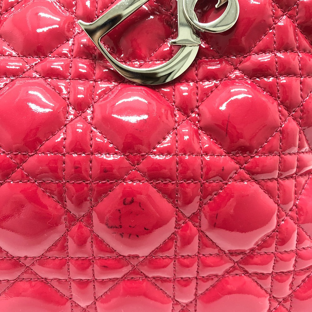 Dior M0955PVR Cannage Soft Enamel Lady Dior Bag Chain Shoulder Bag Tote Handbag Patent Leather Women's Pink