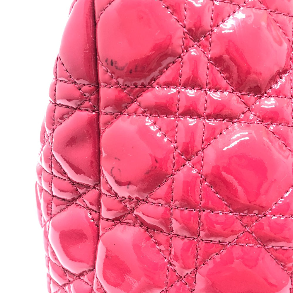 Dior M0955PVR Cannage Soft Enamel Lady Dior Bag Chain Shoulder Bag Tote Handbag Patent Leather Women's Pink