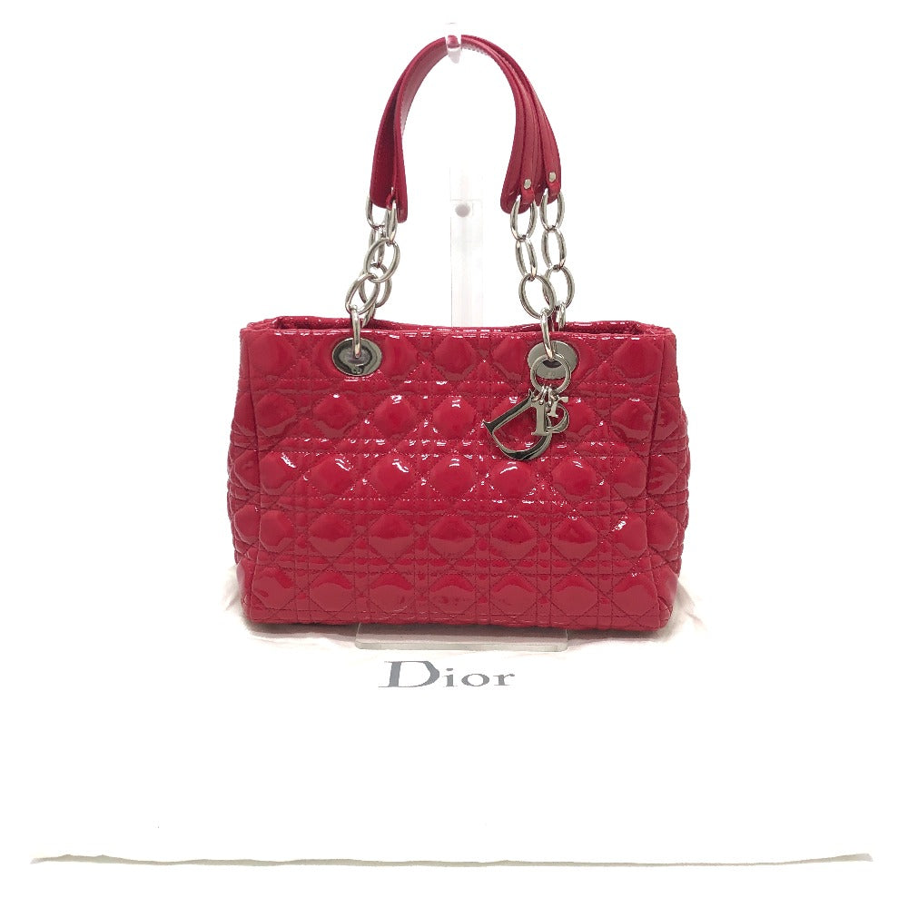 Dior M0955PVR Cannage Soft Enamel Lady Dior Bag Chain Shoulder Bag Tote Handbag Patent Leather Women's Pink
