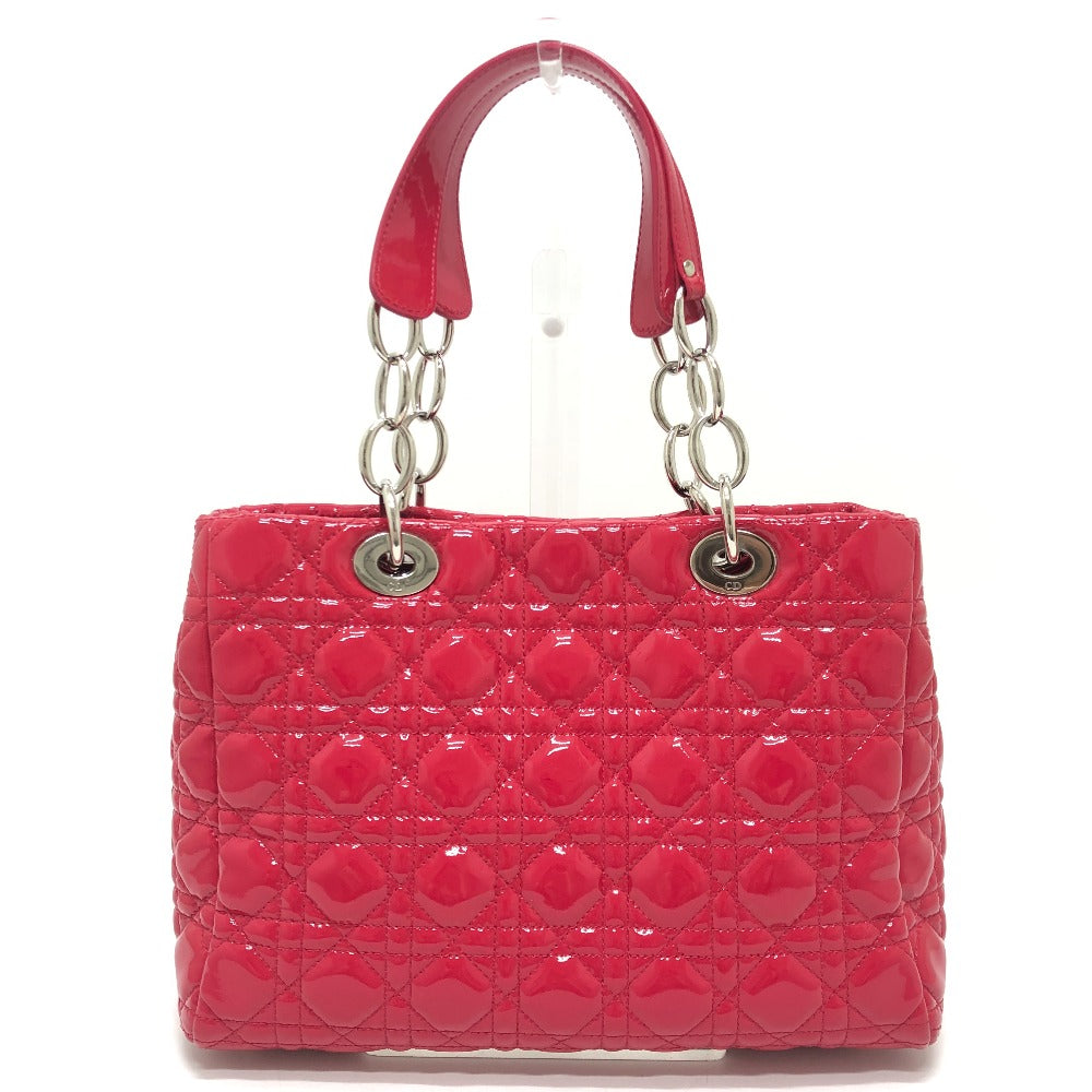 Dior M0955PVR Cannage Soft Enamel Lady Dior Bag Chain Shoulder Bag Tote Handbag Patent Leather Women's Pink