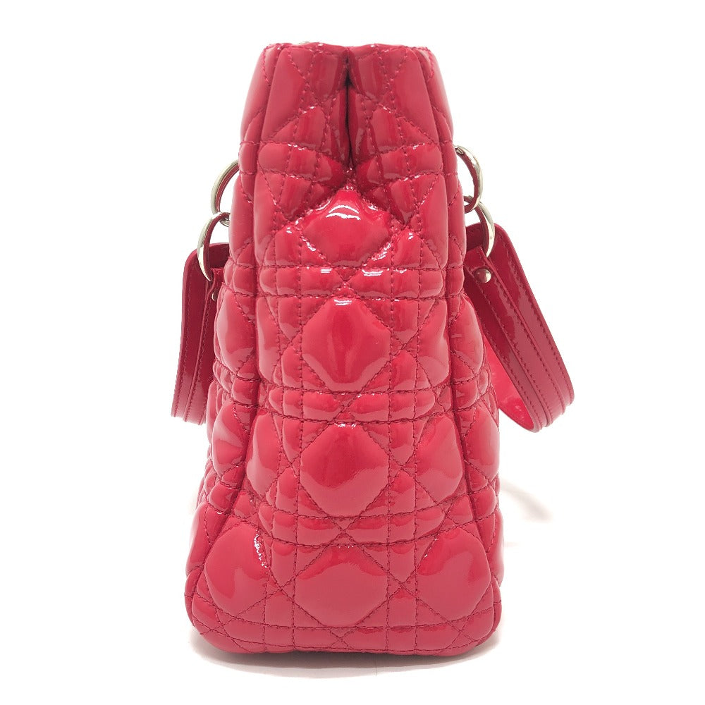 Dior M0955PVR Cannage Soft Enamel Lady Dior Bag Chain Shoulder Bag Tote Handbag Patent Leather Women's Pink