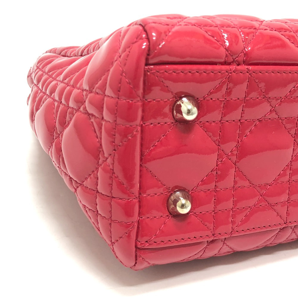 Dior M0955PVR Cannage Soft Enamel Lady Dior Bag Chain Shoulder Bag Tote Handbag Patent Leather Women's Pink