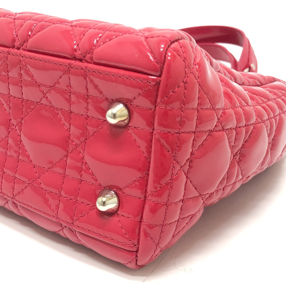 Dior M0955PVR Cannage Soft Enamel Lady Dior Bag Chain Shoulder Bag Tote Handbag Patent Leather Women's Pink