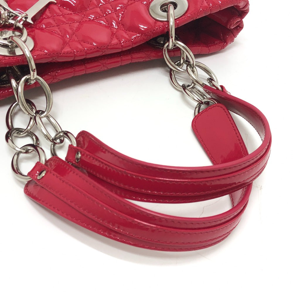 Dior M0955PVR Cannage Soft Enamel Lady Dior Bag Chain Shoulder Bag Tote Handbag Patent Leather Women's Pink