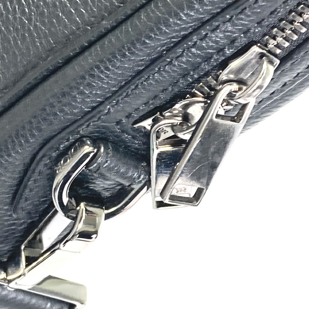 DIOR HOMME Handbag with Logo, Trotter Interior, Oblique Design, 2-Way Shoulder Bag, Business Bag, Leather, Men's, Black