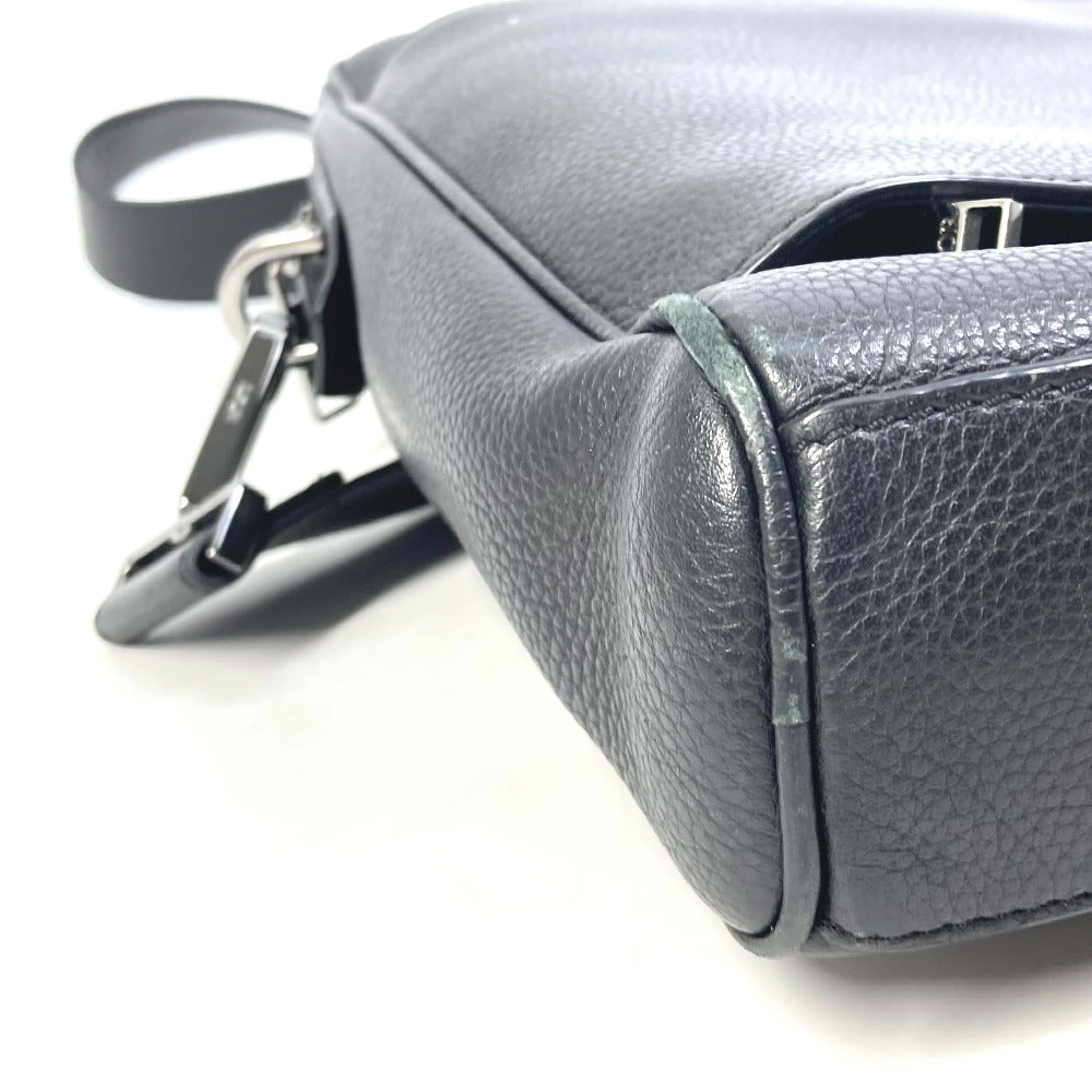 DIOR HOMME Handbag with Logo, Trotter Interior, Oblique Design, 2-Way Shoulder Bag, Business Bag, Leather, Men's, Black