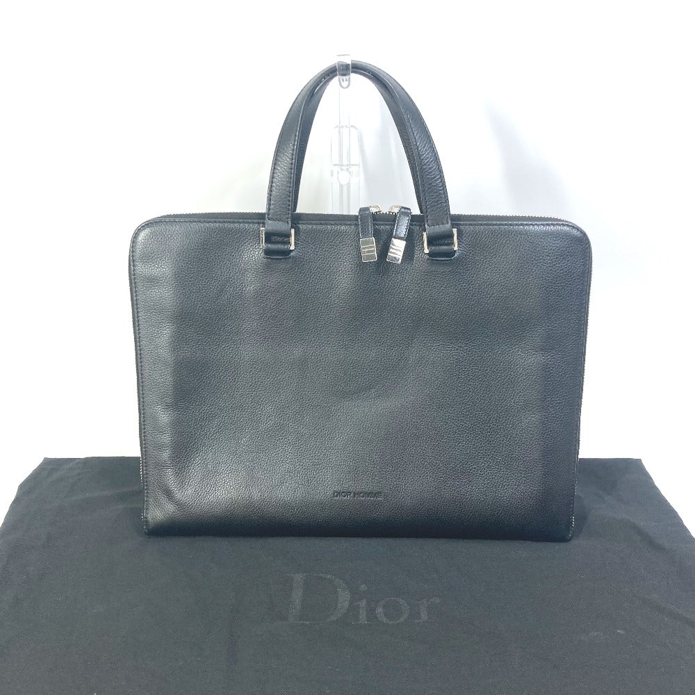 DIOR HOMME Handbag Tote Bag Logo Bag Business Bag Leather Men's Black
