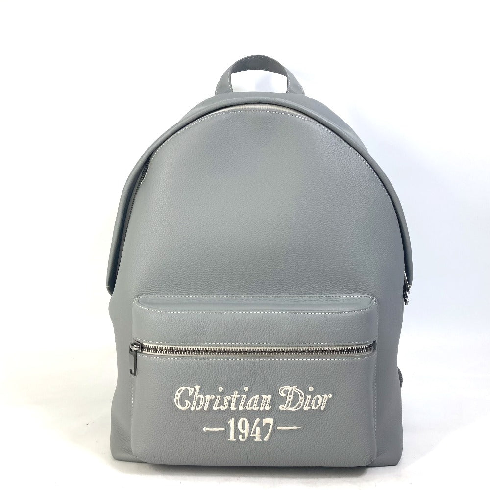 Dior 1ESBA088NFS Rider 1947 Logo Backpack, Calfskin, Men's, Gray