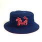 Dior Kenny Scharf Bucket Hat with Embroidered Tiger Patch, Unisex, Blue, Cotton