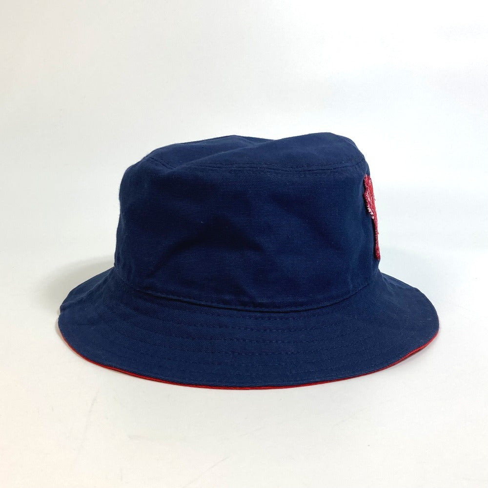 Dior Kenny Scharf Bucket Hat with Embroidered Tiger Patch, Unisex, Blue, Cotton