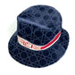 Dior 15CAN923X134 21AW Velvet Cannage Logo Bob Bucket Hat, Cotton, Unisex, Navy