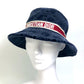 Dior 15CAN923X134 21AW Velvet Cannage Logo Bob Bucket Hat, Cotton, Unisex, Navy