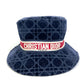 Dior 15CAN923X134 21AW Velvet Cannage Logo Bob Bucket Hat, Cotton, Unisex, Navy