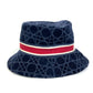 Dior 15CAN923X134 21AW Velvet Cannage Logo Bob Bucket Hat, Cotton, Unisex, Navy