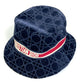 Dior 15CAN923X134 21AW Velvet Cannage Logo Bob Bucket Hat, Cotton, Unisex, Navy