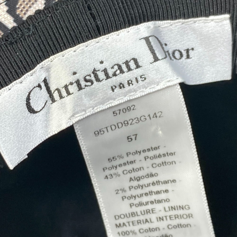 Dior 95TDD923G142 Oblique Check Bucket Hat with Tulle and Veil, Polyester, Women's, Green