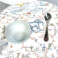 Dior HYJ03CEB0L_C970 Baby Gift Set, Toile de Jouy Kids Bowl &amp; Spoon Set, Ceramic, White