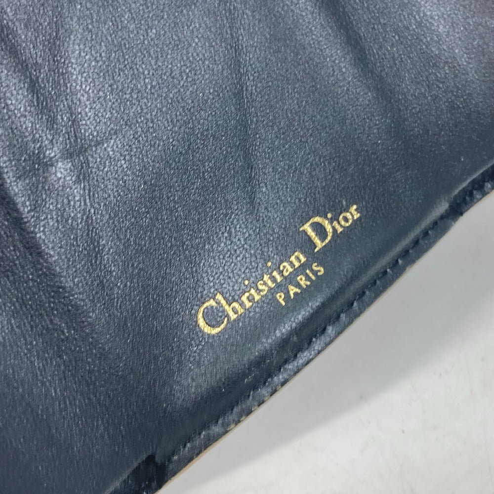 Dior CDロゴ コンパクトウォレット 3つ折り財布 レザー レディース ゴールド