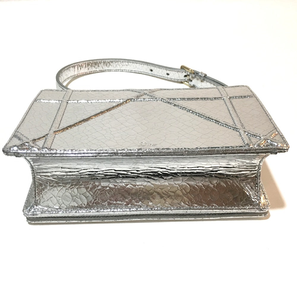 Dior Small Flap Bag, DIORAMA Chain Shoulder Bag, Leather, Silver, Women's