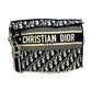 Dior Oblique Flat Bag, Crossbody Bag, Shoulder Bag, Jacquard, Women's, Navy