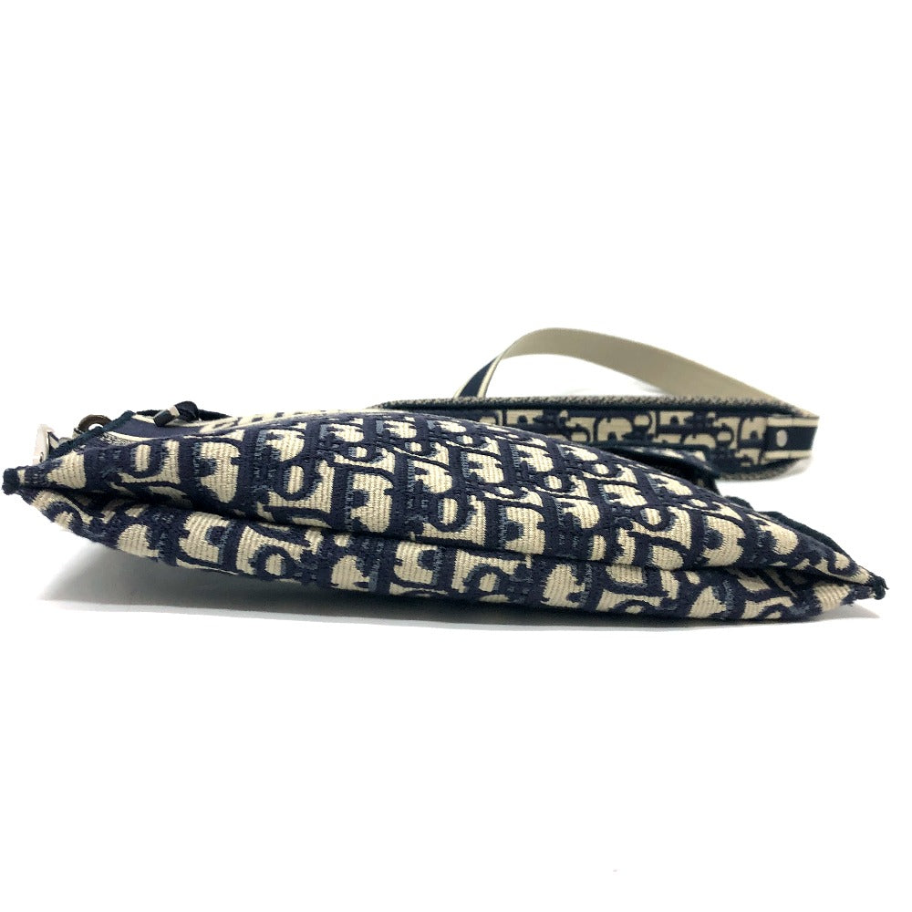 Dior Oblique Flat Bag, Crossbody Bag, Shoulder Bag, Jacquard, Women's, Navy