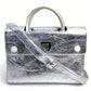Christian Dior DIOREVER Diorever 2-Way Handbag in Metallic Silver Leather for Women