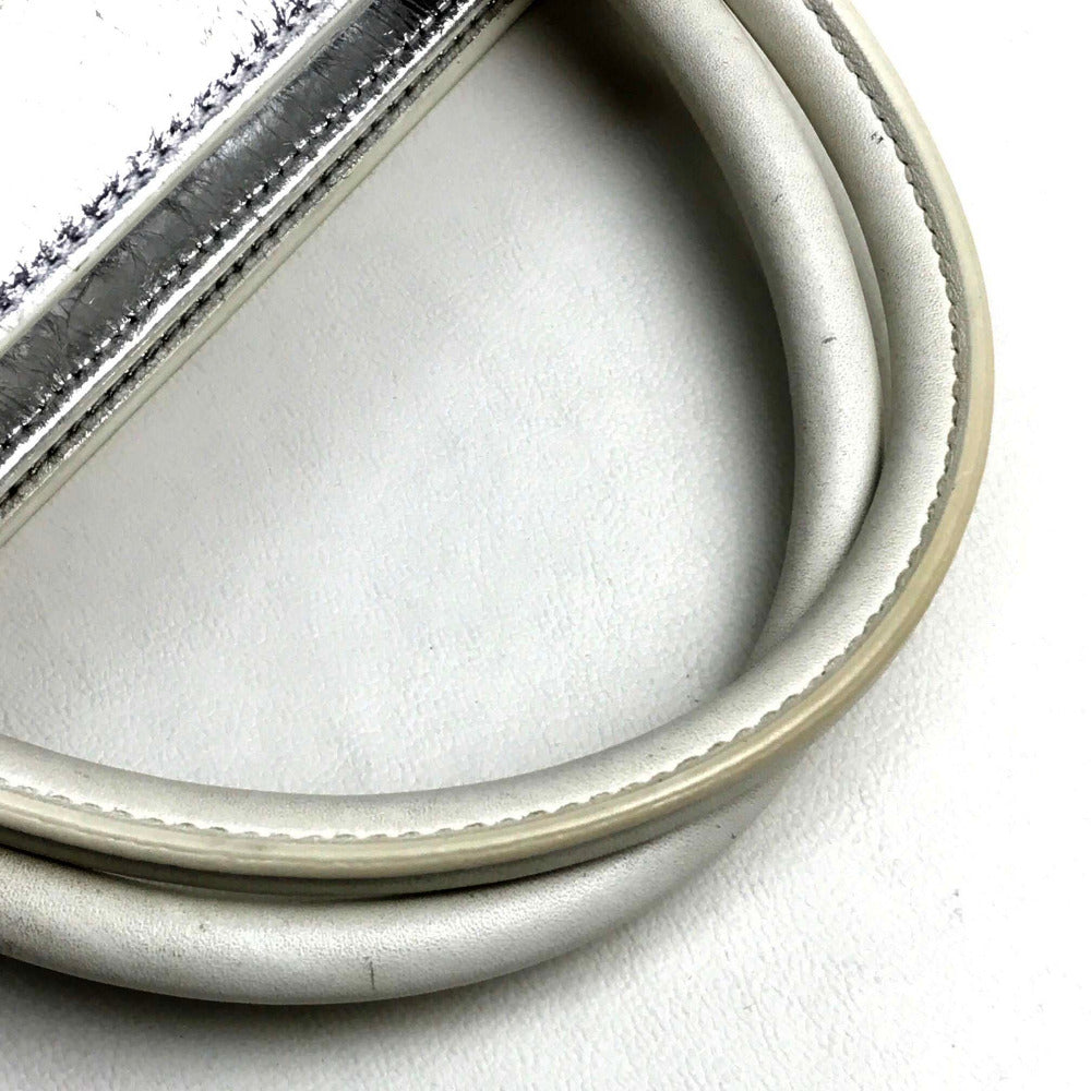 Christian Dior DIOREVER Diorever 2-Way Handbag in Metallic Silver Leather for Women