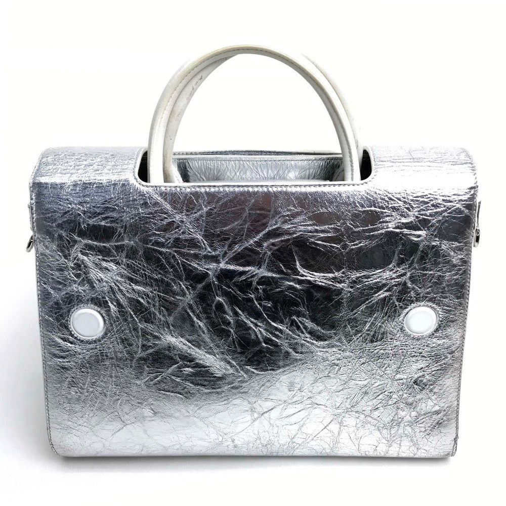 Christian Dior DIOREVER Diorever 2-Way Handbag in Metallic Silver Leather for Women