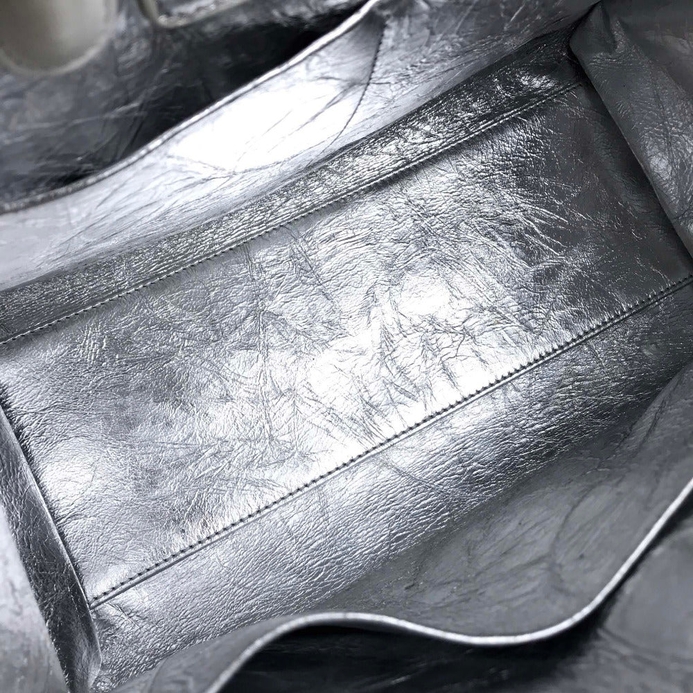 Christian Dior DIOREVER Diorever 2-Way Handbag in Metallic Silver Leather for Women