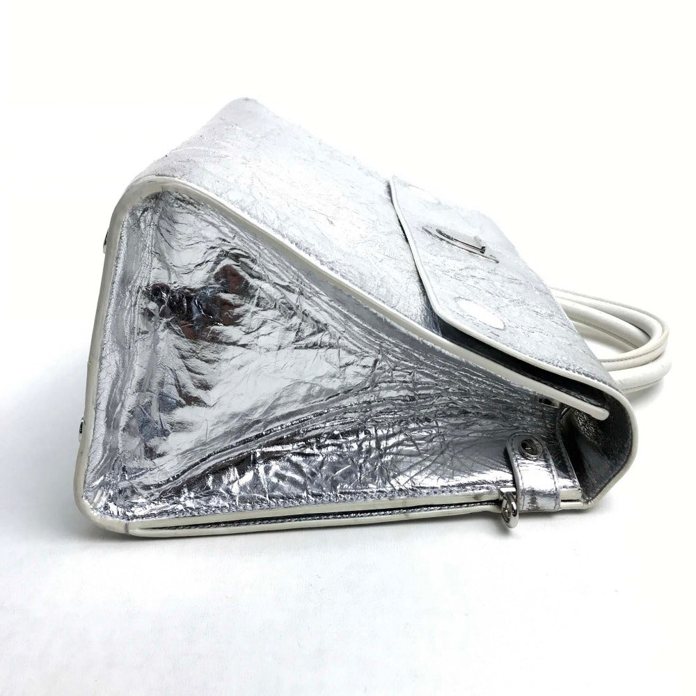 Christian Dior DIOREVER Diorever 2-Way Handbag in Metallic Silver Leather for Women