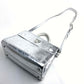 Christian Dior DIOREVER Diorever 2-Way Handbag in Metallic Silver Leather for Women