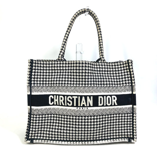 Dior M1296ZTQT_M911 千鳥格子 ブックトート ミディアム ロゴ カバン ショルダーバッグ 肩掛け トートバッグ キャンバス レディース ブラック