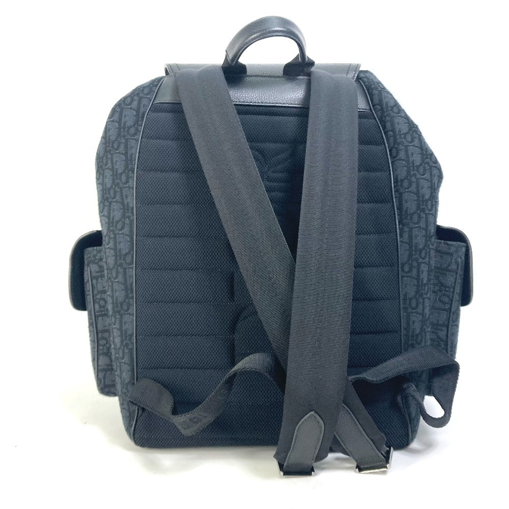 Dior 1ADBA161YKS 23SS Saddle Oblique Backpack, Canvas/Leather, Men's, Navy