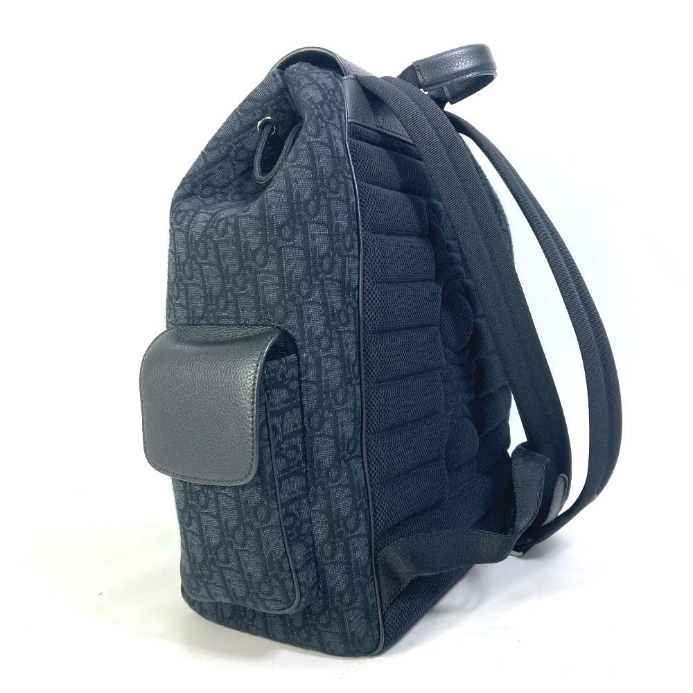 Dior 1ADBA161YKS 23SS Saddle Oblique Backpack, Canvas/Leather, Men's, Navy