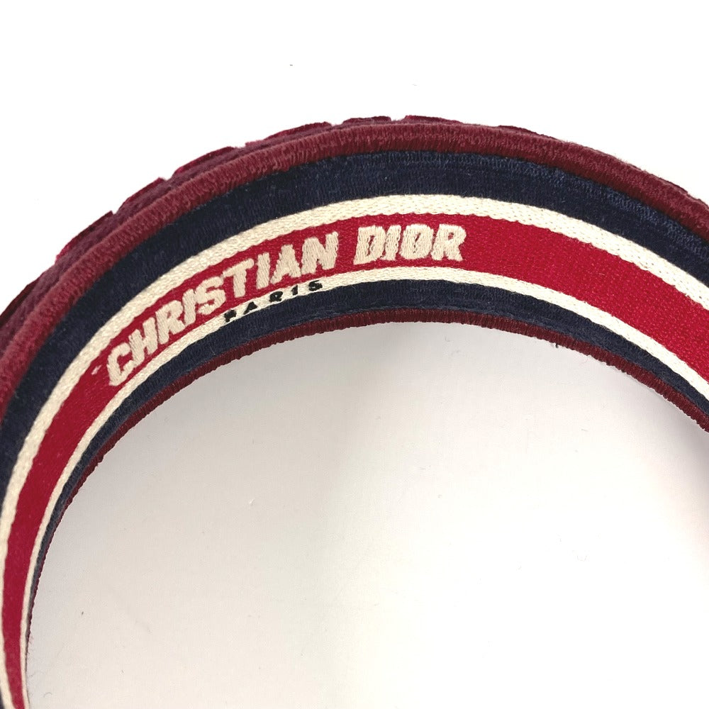 Dior ヘアアクセサリー カナージュ ヘッドバンド ヘアバンド カチューシャ ベロア レディース ワインレッド